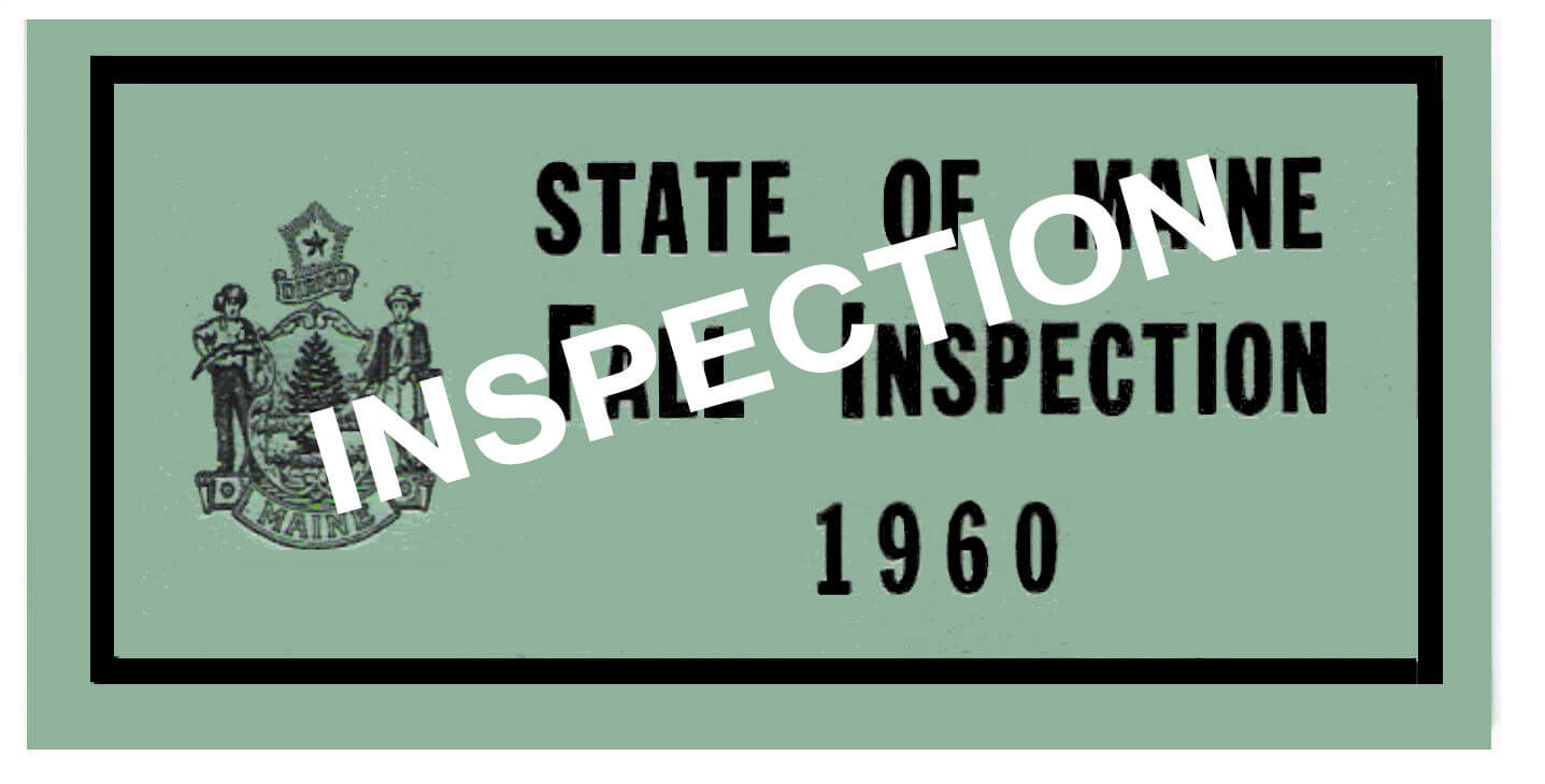 Modal Additional Images for 1960 Maine FALL INSPECTION sticker